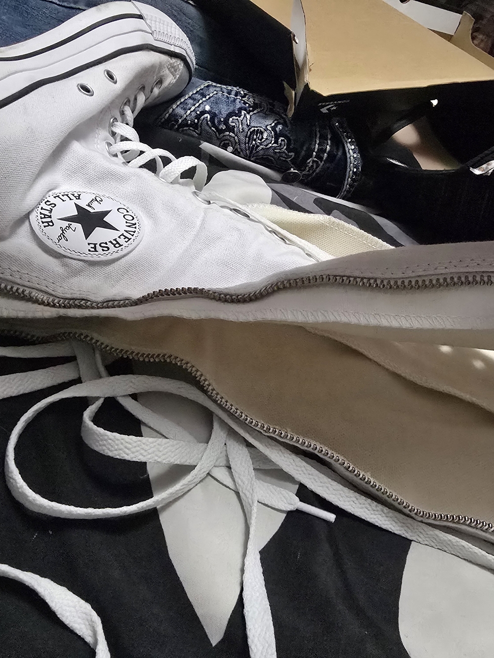 Converse All Star White High-Top Lace-Up Sneakers 11 - Picture 2 of 16